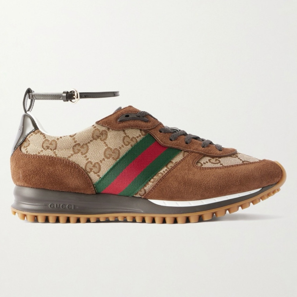 GUCCI Re-Motion GG logo web stripe ankle strap sneakers - Picture 1 of 4